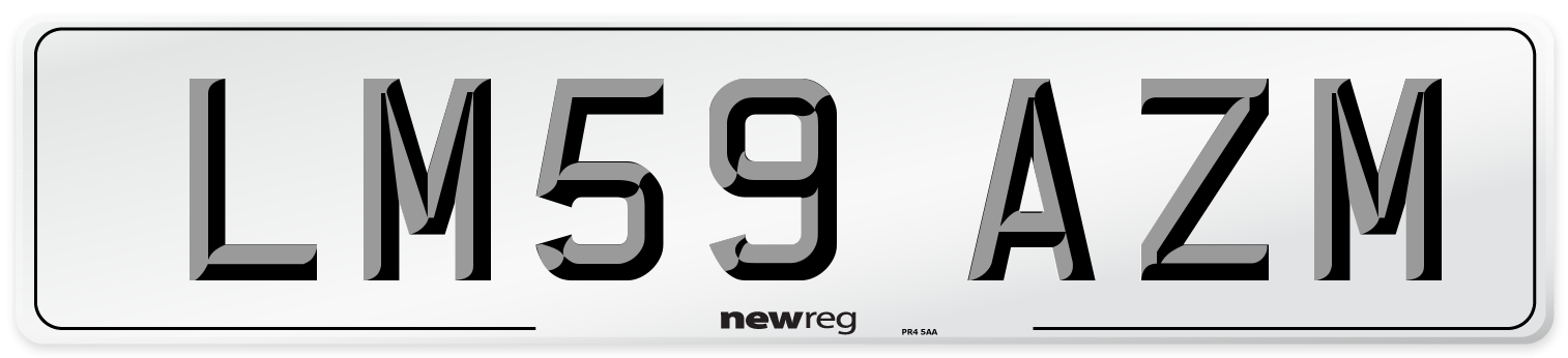 LM59 AZM Number Plate from New Reg